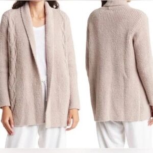Barefoot Dreams CozyChic Cable Open Front Cardigan, Size 1X